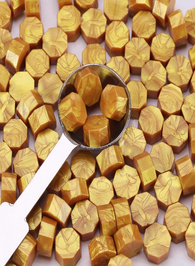 Yoption Gold Wax Seal Beads, Yoption 150 Pieces Octagon Sealing Wax Sticks Beads with Candle Melting Spoon for Wax Seal Stamp (Gold) - Image 3